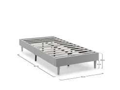 VS Venta-stock Base tapizada Aura 90x190 cm Gris Oscuro