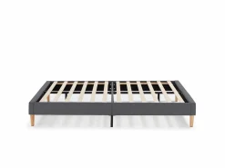 VS Venta-stock Base tapizada Aura 150x190 cm Gris Oscuro