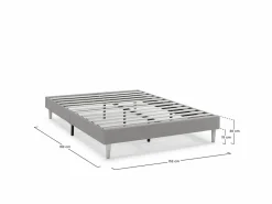 VS Venta-stock Base tapizada Aura 150x190 cm Gris Oscuro