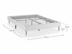 VS Venta-stock Base tapizada Niebla 160x200 cm tela borreguito