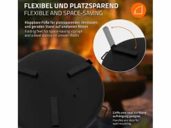 ECD Germany Basero brasero acero con 3 patas plegables barbacoa chimenea Ø60x27cm