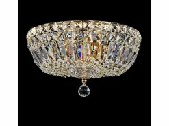 Clearance Maytoni Basfor Plafón Semi Empotrado Oro Antiguo & Cristal, 3 Luces, E14 Dorado