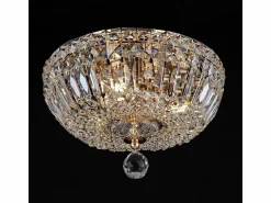 Clearance Maytoni Basfor Plafón Semi Empotrado Oro Antiguo & Cristal, 3 Luces, E14 Dorado