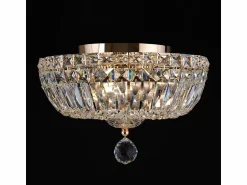 Clearance Maytoni Basfor Plafón Semi Empotrado Oro Antiguo & Cristal, 3 Luces, E14 Dorado