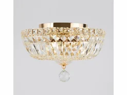 Clearance Maytoni Basfor Plafón Semi Empotrado Oro Antiguo & Cristal, 3 Luces, E14 Dorado