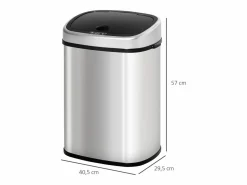 New Basurero automático de 48 l con sensor infrarrojo, acero inoxidable, color (40,5 x 29,5 x 57 cm) Cubo De Basura Para Cocina