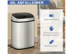 New Basurero automático de 48 l con sensor infrarrojo, acero inoxidable, color (40,5 x 29,5 x 57 cm) Cubo De Basura Para Cocina