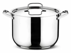 Lagostina Batería de cocina SFIZIOSA-13PIECES de acero inoxidable para todo tipo de cocinas, incluida la inducción