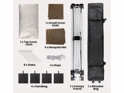 Bealife Carpa Plegable 3x3 Impermeable para Exteriores,Jardín, Camping y Playa con Altura Ajustable Pérgolas,