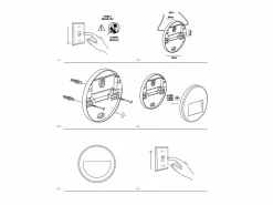Beneito & Faure - Baliza empotrada LED Mis R Wall de 3 W - Baliza redonda IP65 con interruptor 2700K/3200K/4000K - Color