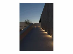 New Beneito & Faure - Baliza empotrada LED Mis R Wall de 3 W - Baliza redonda IP65 con interruptor 2700K/3200K/4000K - Corten Marru00f3n