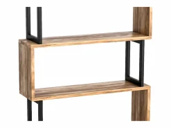 Outlet Vente-unique Biblioteca con 3 estantes de metal - Natural claro y Negro - ROVENI Negro / Color natural claro