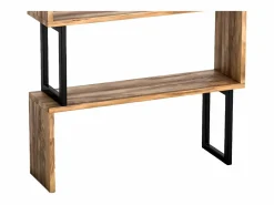 Outlet Vente-unique Biblioteca con 3 estantes de metal - Natural claro y Negro - ROVENI Negro / Color natural claro