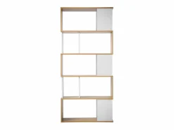 Calicosy Biblioteca Decoración Blanca y Roble - L80 x H173,5 cm