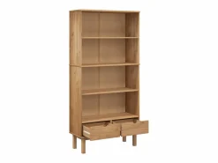 Biblioteca Estantería con 2 cajones OTTA madera maciza de pino marrón ES85394 Librería