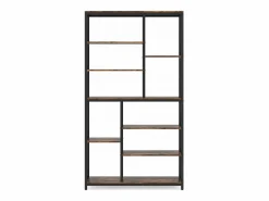 Discount Tribesigns Biblioteca, Estantería de almacenamiento de 9 niveles, Mueble de almacenamiento, Biblioteca industrial de metal Marru00f3n