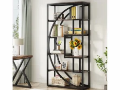 Online Biblioteca Industrial de 5 Niveles, Biblioteca de 180 cm de Altura con 8 Estantes de Almacenamiento Abiertos Librería