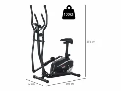 Discount Homcom Bicicleta elíptica 103x62x151 cm Negro