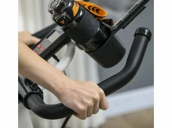 Bicicleta estática con resistencia ajustable, ABS, color blanco/negro, volante de inercia de 8 kg (103x53x114cm)