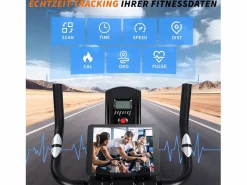 NETTLIFE Bicicleta estática magnética con pantalla LCD y soporte para tableta - Bicicleta estática para el hogar