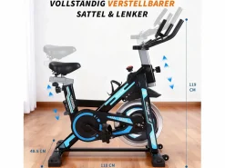 NETTLIFE Bicicleta estática magnética con pantalla LCD y soporte para tableta - Bicicleta estática para el hogar