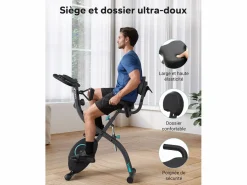Discount Bicicleta Estática 4 en 1, LCD, Bluetooth, APP, 16 Niveles Magnéticos, Monitor de Frecuencia Cardíaca, Plegable, Silenciosa, X-Bike, Bicicleta Estática