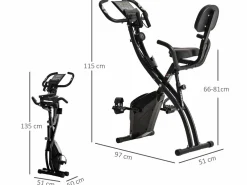 Sale Homcom Bicicleta estática 97x51x115 cm Negro