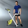 Outlet Bicicleta estática plegable con resistencia magnética de 8 niveles, altura regulable, acero, color amarillo y blanco (43x97x109 cm)
