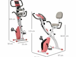 Sale Homcom Bicicleta estática 97x51x115 cm Rosa