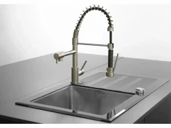 New Big Pro grifo con teleducha acero cepillado Grifo De Cocina