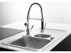 Sale Essebagno Big Pro Mezclador de fregadero con rociador móvil cromado Plateado