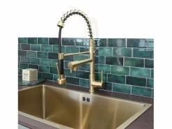 Online Essebagno Big Pro Mezclador de fregadero con rociador móvil oro cepillado Dorado