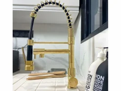 Online Essebagno Big Pro Mezclador de fregadero con rociador móvil oro cepillado Dorado