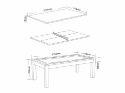 Best Billar y ping-pong BALTHAZAR - 213x112x81.5 cm - Billar