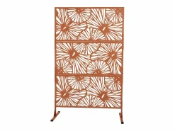 OZAIA Biombo de exterior diseño floral de metal - L116 x Alt. 188 cm - - VENGY Terracota