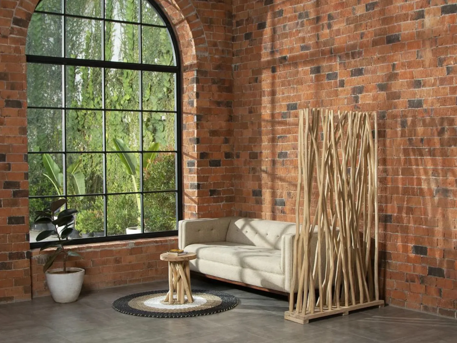 Sale Biombo de madera de teca - Ancho 100 x Prof. 25 x Alt. 180 cm - Natural - GAYANA Biombo