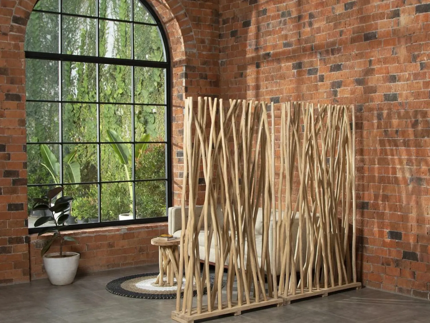 Sale Biombo de madera de teca - Ancho 100 x Prof. 25 x Alt. 180 cm - Natural - GAYANA Biombo