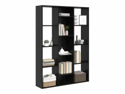 New Biombo de roble 100 x 24 x 140 cm Madera de ingeniería Negro