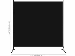 Sale Biombo divisor de 1 panel 175x180 cm ES990823 Negro