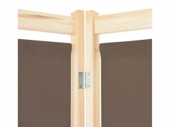 Sale Biombo divisor de 6 paneles de tela marrón 240x170x4 cm ES264747 Biombo