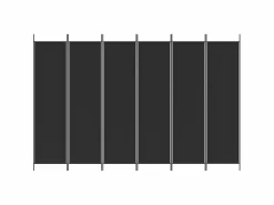 Biombo divisor de 6 paneles de tela 300x200 cm ES387572