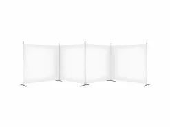 Clearance Biombo divisor de 4 paneles de tela 698x180 cm ES434956 Blanco