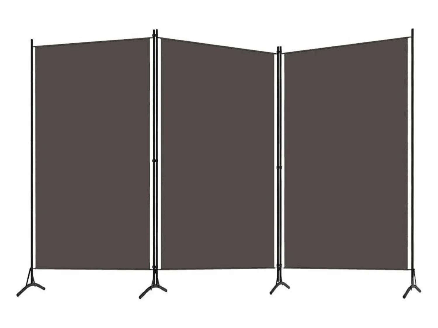 Discount Biombo divisor de 3 paneles antracita 260x180 cm ES621302 Gris