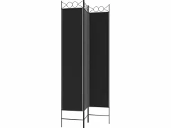 Hot Biombo divisor de 3 paneles de tela 120x220 cm ES282274 Negro