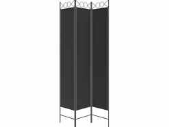 Hot Biombo divisor de 3 paneles de tela 120x220 cm ES282274 Negro