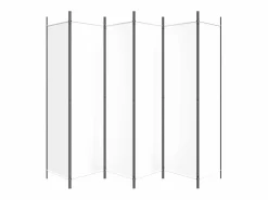 Outlet Biombo divisor de 6 paneles de tela 300x200 cm ES926712 Blanco