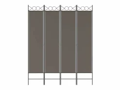 Biombo divisor de 4 paneles de tela 160x220 cm ES122284 Biombo