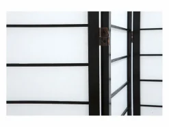 Biombo japonés de madera negra y papel de arroz GIBON Biombo