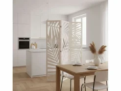 New Atmosphera Biombo Separador Ambientes 3 Paneles Madera Akira Dormitorio Salón Blanco