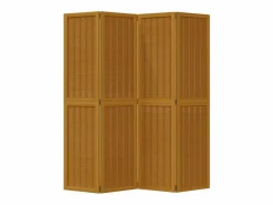 Best Biombo separador de 4 paneles madera maciza paulownia marrón ES959267 Marru00f3n